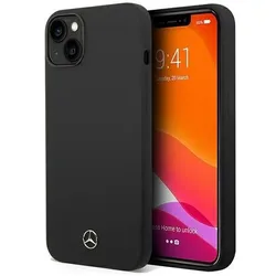 Mercedes Mercedes-Benz TASCHE SILIKON MAGSAFE für iPhones 14 + universal (Apple iPhone 14 Plus, Apple iPhone 15 Plus), Smartphone Hülle, Schwarz