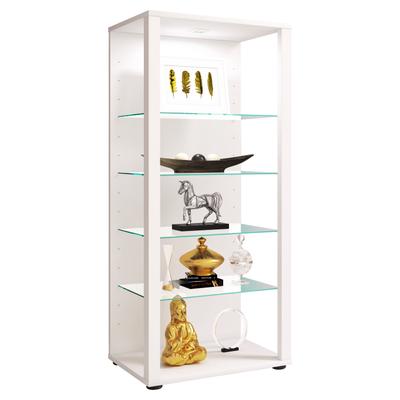 Standvitrine VCM "Holz Glas Stand Vitrine Sammelvitrine Glasol lll", weiß, B:52cm T:35cm, Obermaterial: 100% Holz Wood., Schränke, Standvitrine