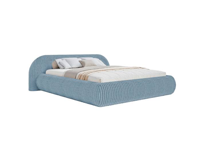 Selsey Shels Low – Lit Rembourré 180x200\, Velours Côtelé\, Bleu