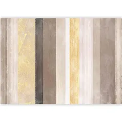 Artgeist, Tapete, Fototapete - Striped pattern - abstract background in various stripes with gold pattern (150 x 105 cm)