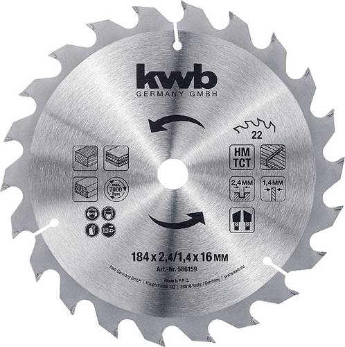 Kwb 586159 Kreissägeblatt 184 x 16mm 1St.