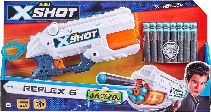 ZURU XSHOT Excel - Reflex 6 Blaster mit Darts