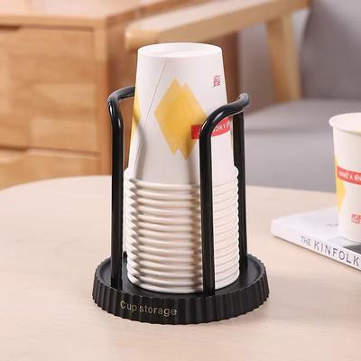 Uplifted Finds Home Storage Rack Luxury Disposable Cup Storage Rack Water Tea Cup Dispenser Rack black Single Cup