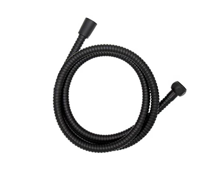 WENKO Edelstahl Duschschlauch 150 cm, Brauseschlauch ummantelt mit rostfreiem Edelstahl, passt an alle Duschköpfe dank 1/2 Standardanschluss, praktischer Verdrehschutz, trinkwasserzugelassen, Schwarz