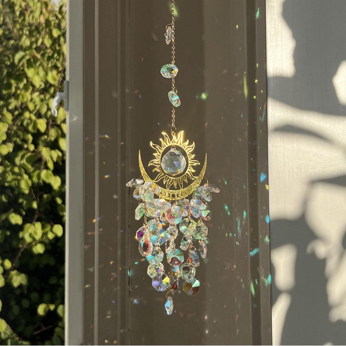 Dailygoods Zonnevanger Kristal Decoratie - Regenboog Hanger voor Raam of Tuin