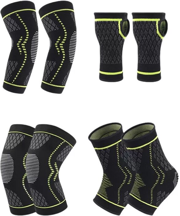 INF Neues 4-teiliges Sport-Schutzset M Schwarz