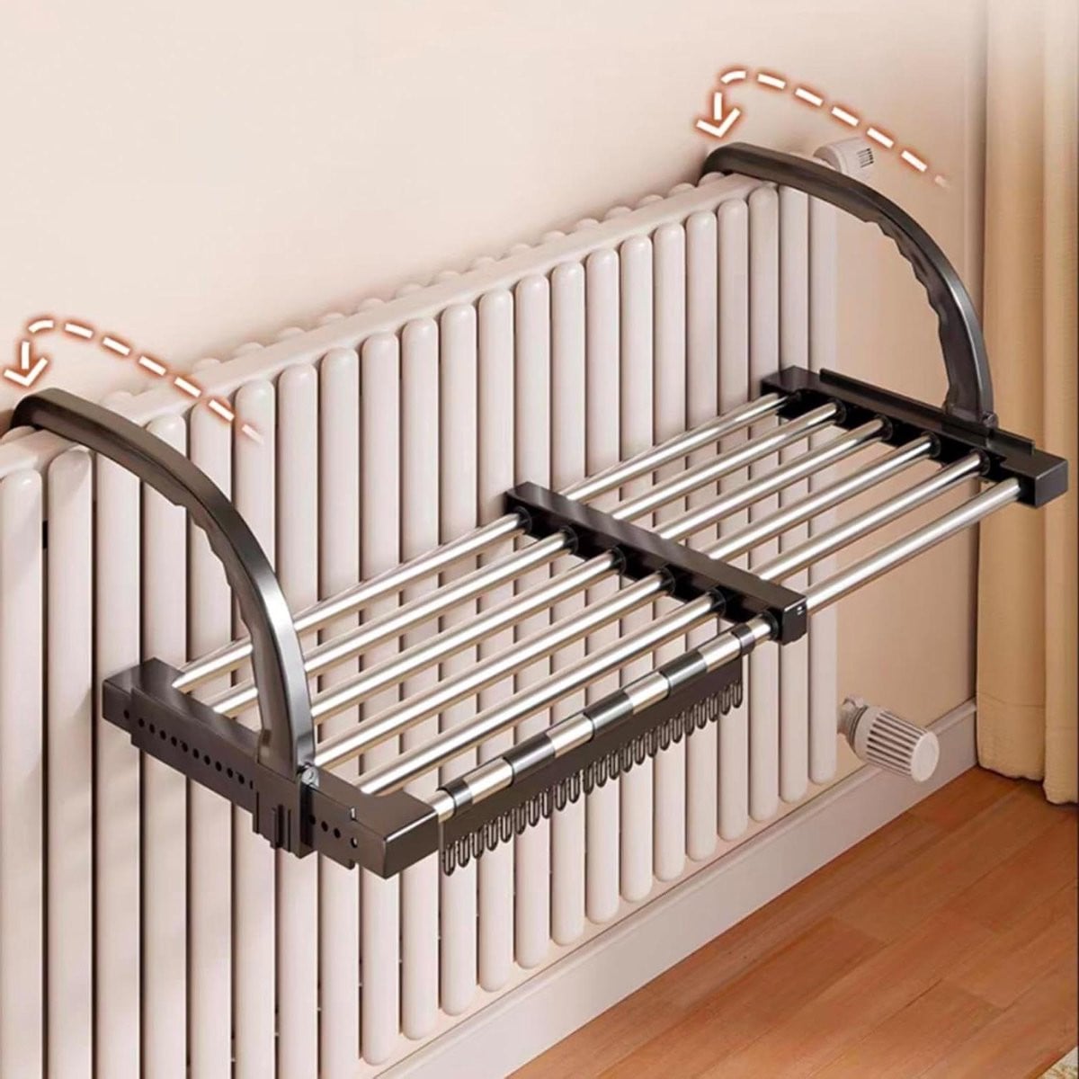 Uitbreidbaar droogrek kledingdroger zilver 51-90 cm
