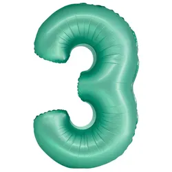 XL Folienballon mint matt Zahl 3