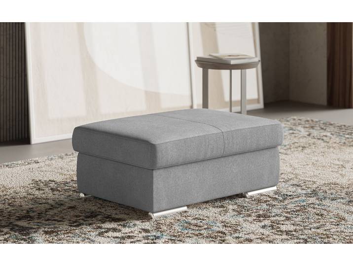 Polsterhocker SIT & MORE Broadway , grau, B:99cm H:42cm T:65cm, 100% Polyester, Hocker, Polsterhocker