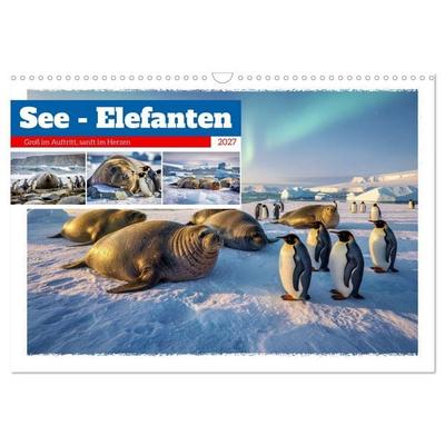 See - Elefanten (Wandkalender 2027 DIN A3 quer), CALVENDO Monatskalender