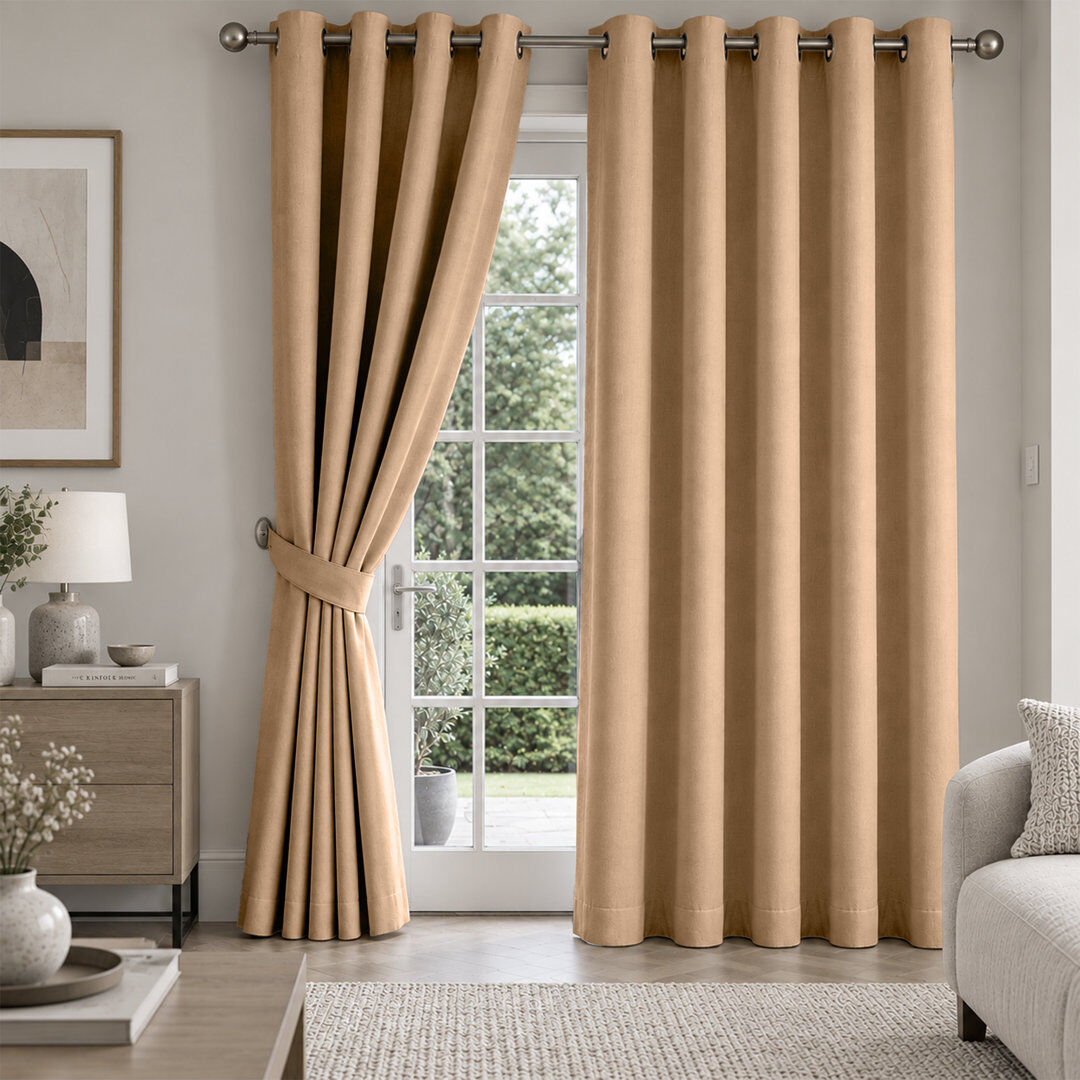 Langley Street Imperial Homeware London Blackout Curtains Beige 229 × 229 cm