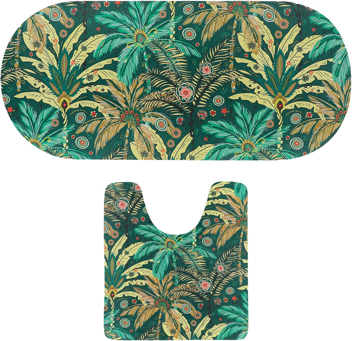 Tendance badkamermatten set Jungle Fever - Microfiber - Antislip