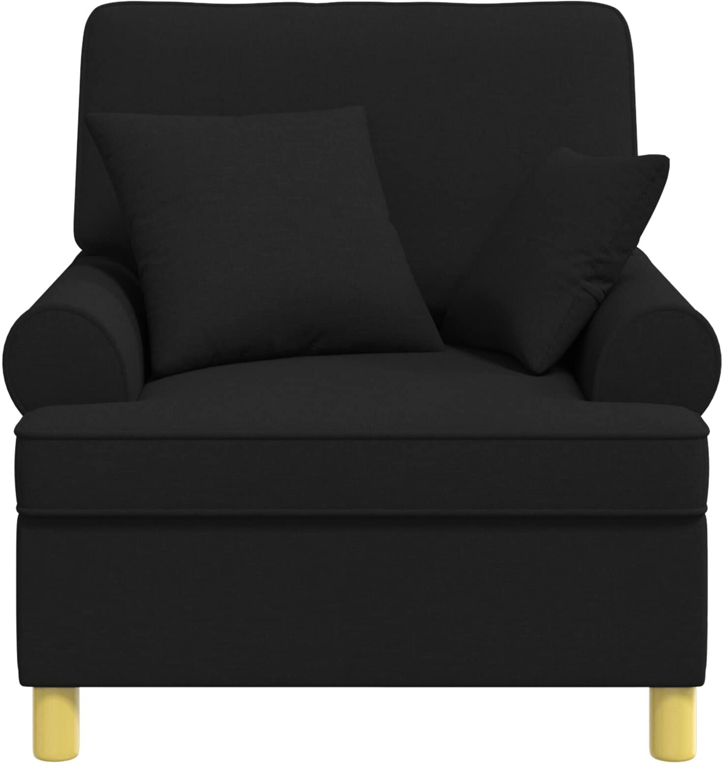vidaXL Fauteuil XL avec coussins Noir Tissu