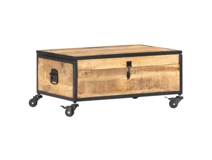Truvito Table Basse Bois de manguier massif 70x50x33 cm Table de Salon Basse pour Chambre Bureau