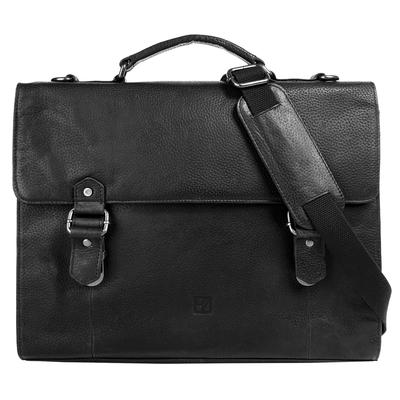 Aktentasche BODENSCHATZ "BODENSCHATZ Herren, Damen echt Leder", Gr. B/H/T: 40cm x 31cm x 7cm onesize, schwarz, Leder, Taschen, echt Leder
