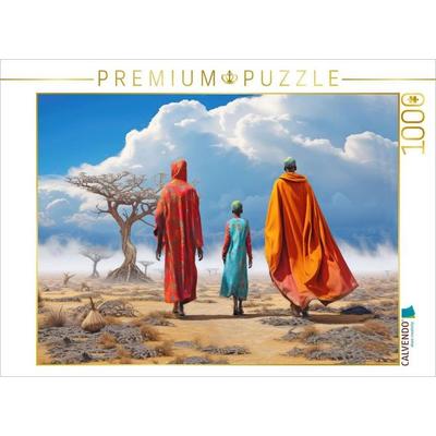 CALVENDO Puzzle Surrealismus trifft Massai-Kultur | 1000 Teile Lege-Größe 64x48cm Foto-Puzzle für glückliche Stunden