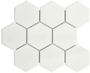 ES Stone "Porcelain Mosaic Tiles - White 4"" Hexagon Mosaic Tiles"
