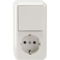 Schutzkontaktsteckdose 16 Ampere, Wechsel-Schalter 10 Ampere, Aufputz, Typ MEG3495-8719 weiß (glänzend), Retail