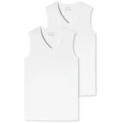 2 Schiesser Tanktops - Herren - Gr. L/6 - weiß