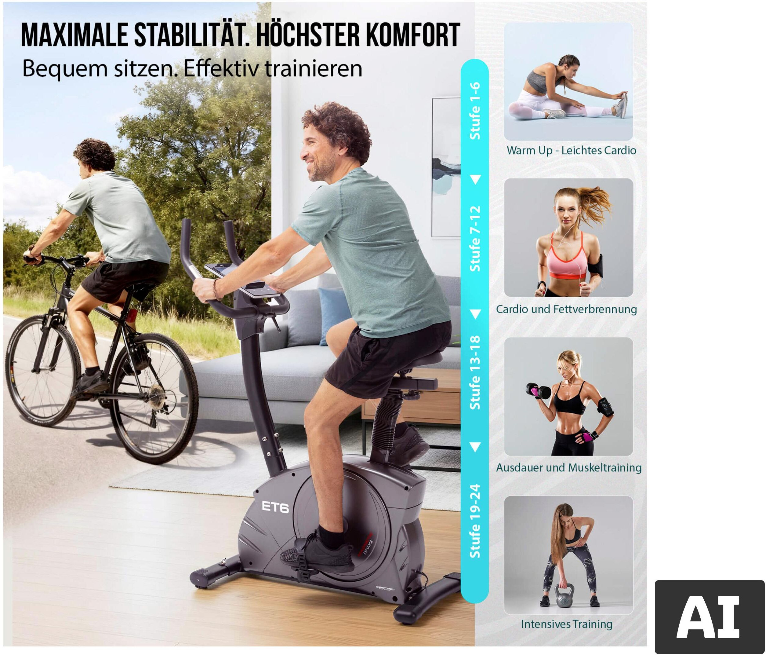 CHRISTOPEIT Ergometer »ET« 6 inkl. Pulsmessgurt