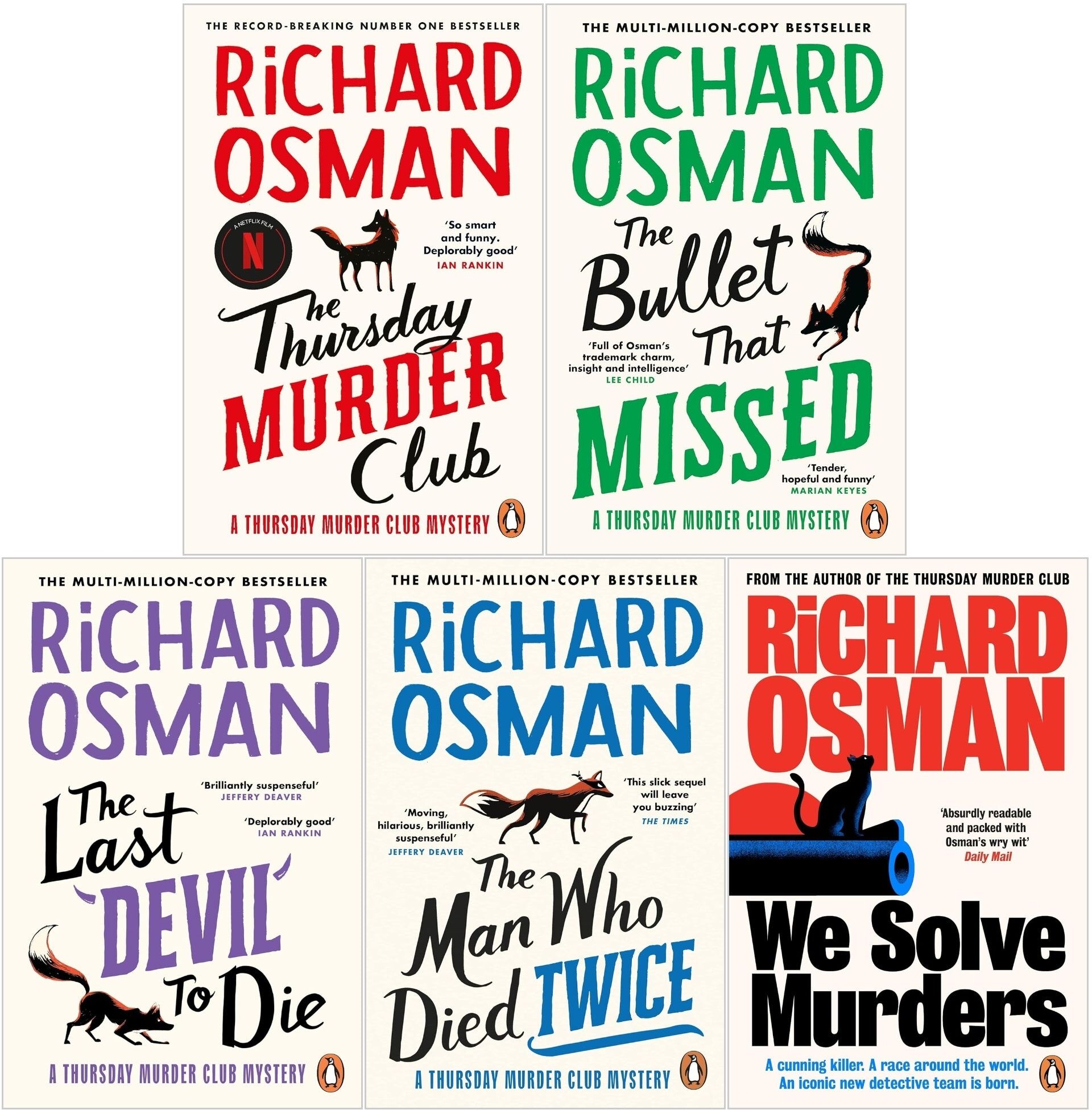 Penguin Thursday Murder Club & We Solve Murders 5 Books Collection Set by Richard Osman – Crime Mystery Collection
