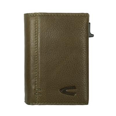 Kartenetui CAMEL ACTIVE "Thunder", Damen, braun (khaki), Leder, clean, gepflegt, Basic, Kleinlederwaren, Leder-Herrenbörse mit Kartenschieber, Magnethalterung und RFID-Schutz