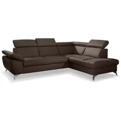 Ecksofa Rio Leder Braun Dunkelbraun