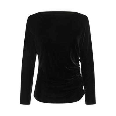 Langarmbluse SAINT TROPEZ "Saint Tropez Bluse langarm UldiaSZ", Damen, Gr. XS, schwarz, Blusen