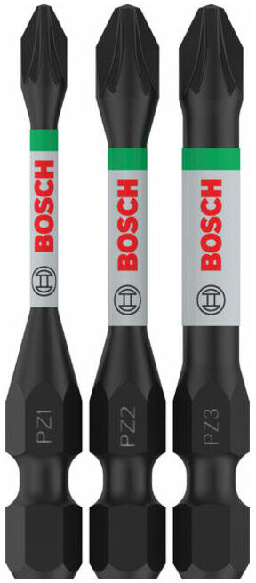 BOSCH PRO Jeu d'embouts Pozidriv, PZ1, PZ2, PZ3, 55 mm, 3 pcs (2608521U57)