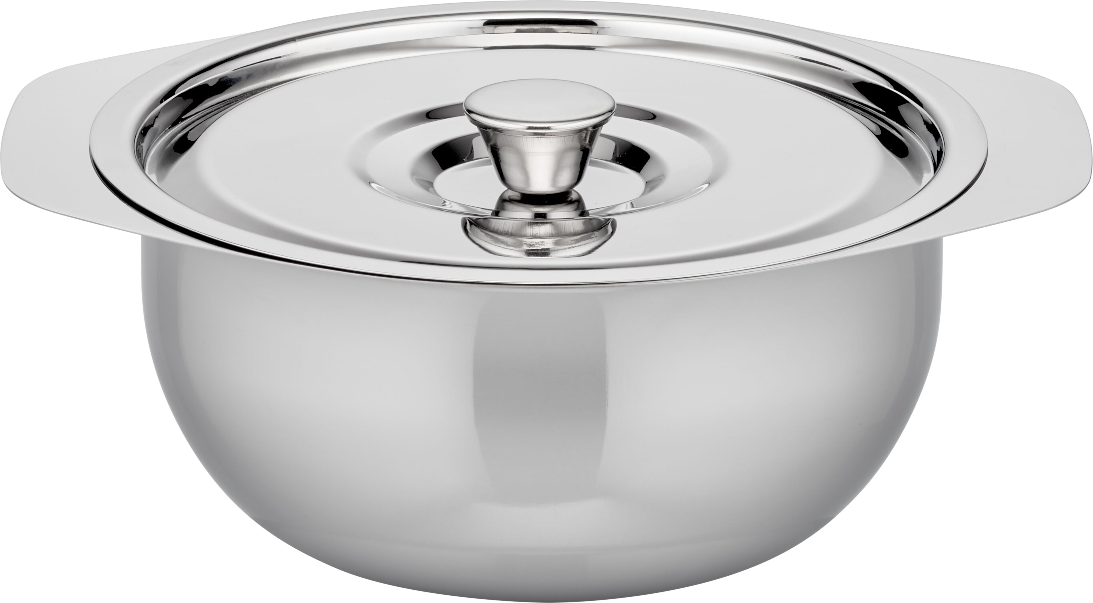 Servierschale GSW "tiefe Beilagen- und Servierschale mit Deckel", silber (silberfarben), H:8,5cm Ø:18cm, Edelstahl, Schüsseln, Servierschale, Beilagen- und Servierschale aus Edelstahl 18/8 – vielseitig einsetzbar