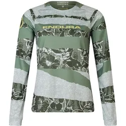 Endura, Damen, Velotrikot, Patchwork Wms Ltd L/S Tee Mag (M), Grün, M