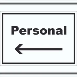 HB-Druck Personal Aufkleber mit Text und Richtungspfeil links waagerecht A0 (841x1189mm)