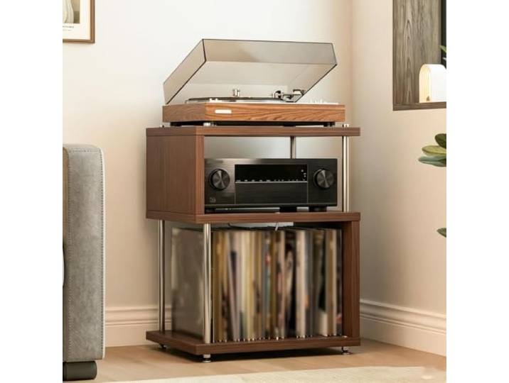 ZSCNYHMT Stereo-Schrank Aus Holz Mit Aufbewahrungsregalen Geräumige tischplatte, audiogeräte-präsentation, schallplattenaufbewahrung, für schlafzimmer(A)