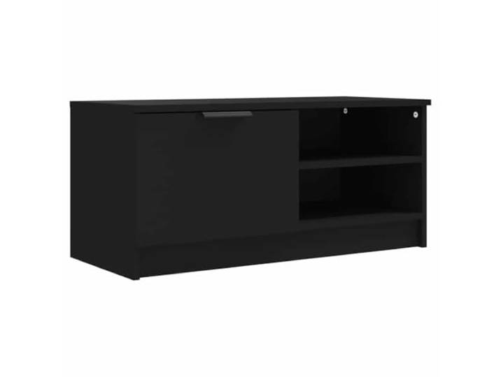 GKHPYURE TV-Schrank Schwarz 80 x 35 x 36,5 cm Holz mehrschichtig Schubladen und Ablagefächer, stabile Tischplatte für Dekoration, Montage erforderlich