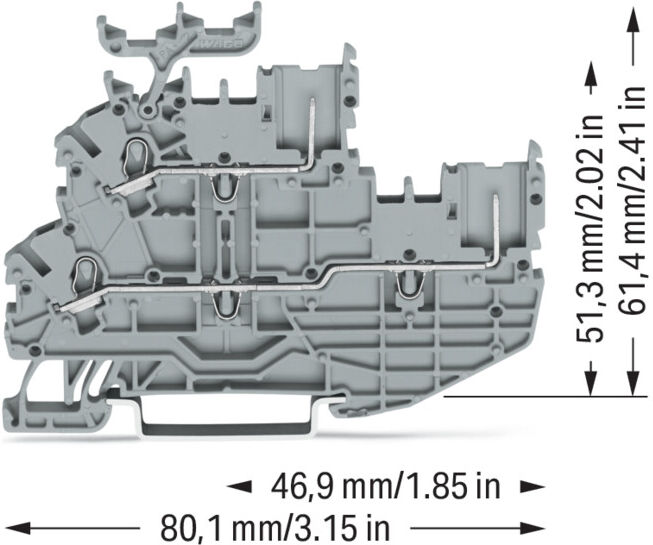 WAGO Bornier de base double niveau 2020-2231 L/I 1 conducteur/1 broche (2020-2231)