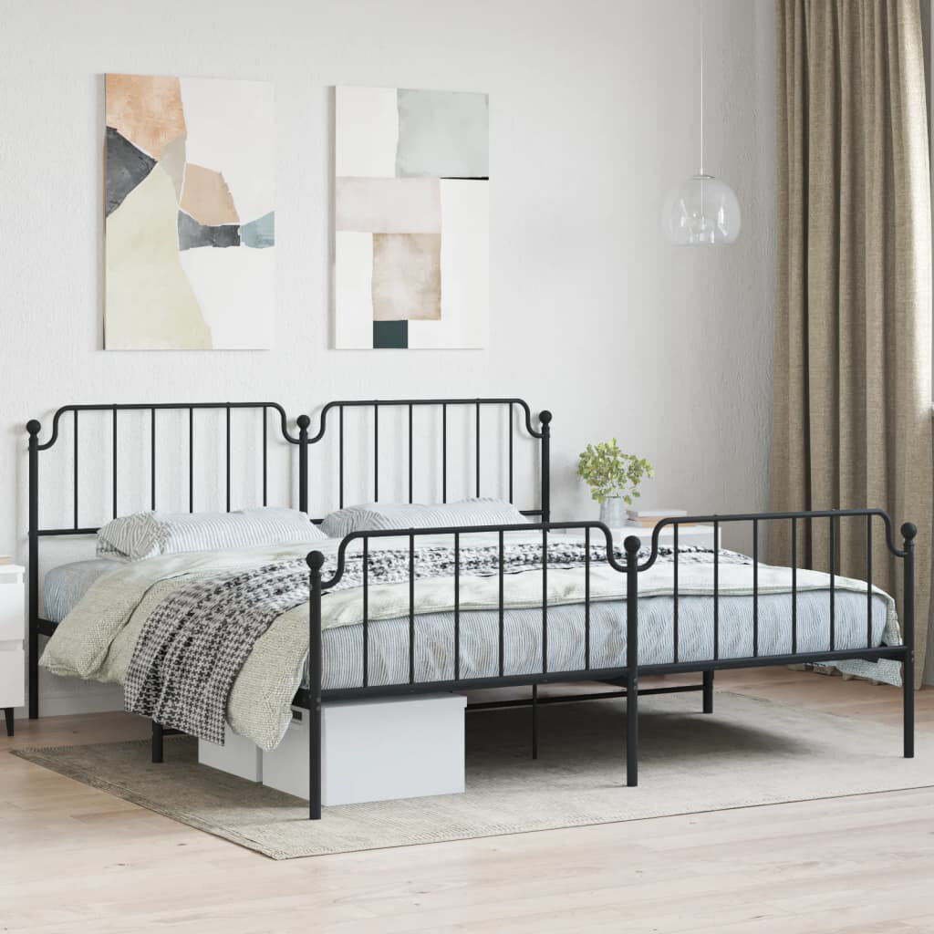 Marlow Home Co. Accime Metal Bed Black Split King