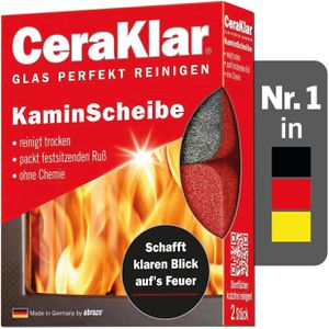 abrazo Kaminscheibenreiniger 6066 10, Schwamm, ohne Chemie, Trockenreinigung ohne verkratzen, 2 Stück