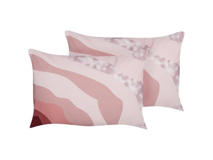 GARTENKISSEN 2er-Set abstraktem Motiv pastellrosa 40/60 cm Campei