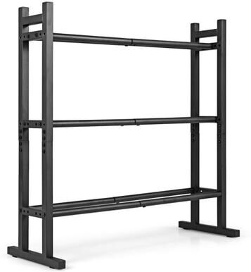 Costway 3-Tier Dumbbell Rack 529LB Capacity Heavy-Duty Adjustable Weight Rack Stand-Black