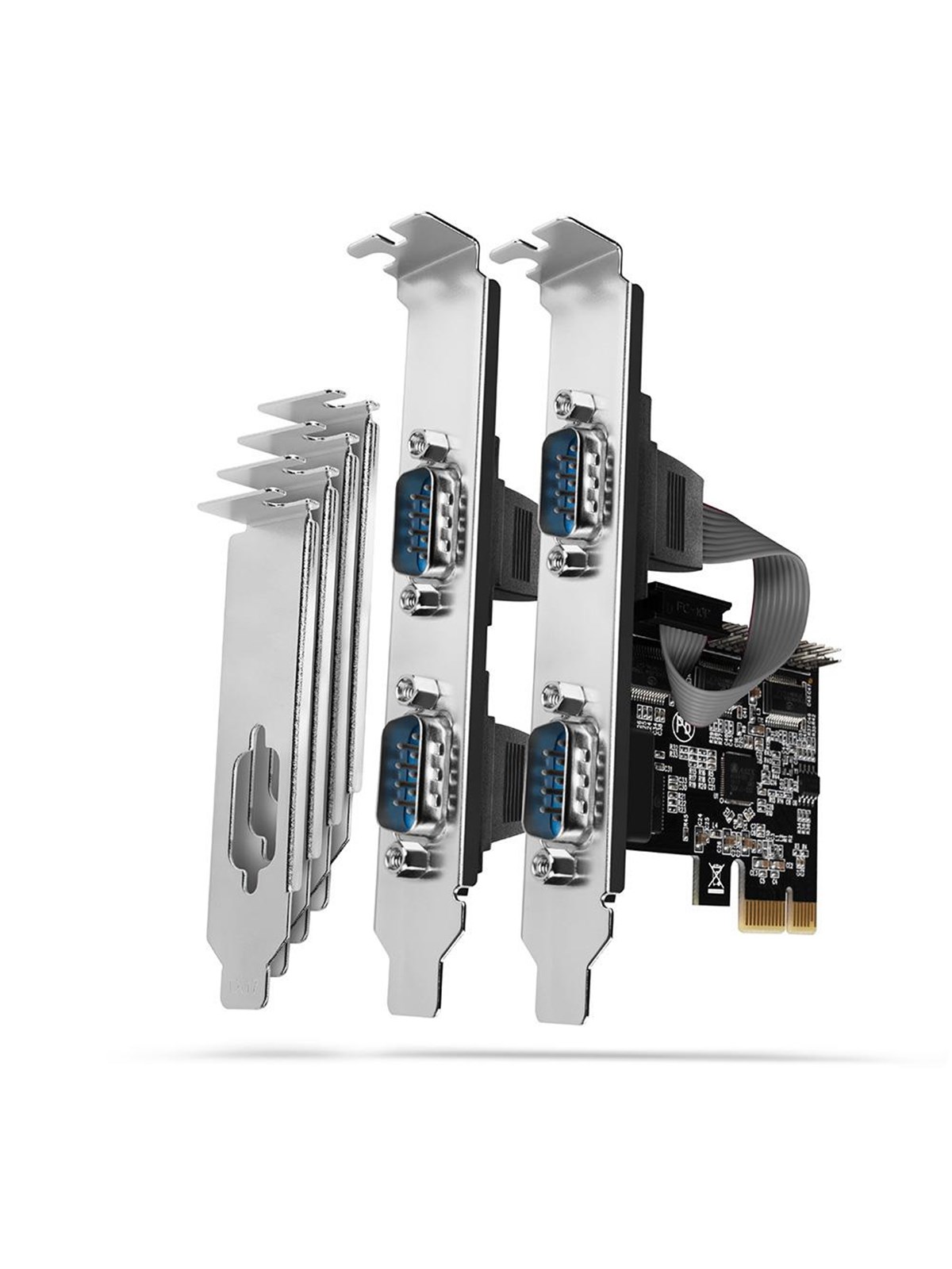 AXAGON PCEA-PSN PCIe-Adapter mit 4x Seriell-Ports - ASIX AX99100 Chipsatz Schnittstellenkarten/Adapter