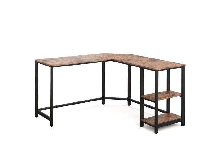 Eckschreibtisch Vintage BONITA mit Regal 138 x 138 x 75 cm