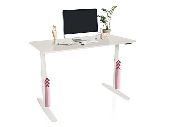 hjh OFFICE Schreibtisch höhenverstellbar, elektrisch 140x70 cm Stand PRO Schreibtisch mit Memory-Funktion, inkl. ergonomischen Modus, Weiß