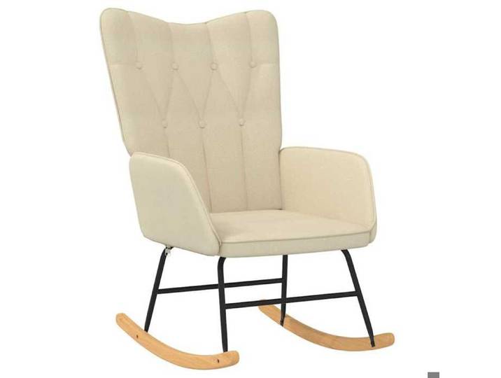 Chaise Relaxant à bascule - Crème - Moderne Chaise à bascule Crème Tissu - Dimensions:61x78x98cm N186481