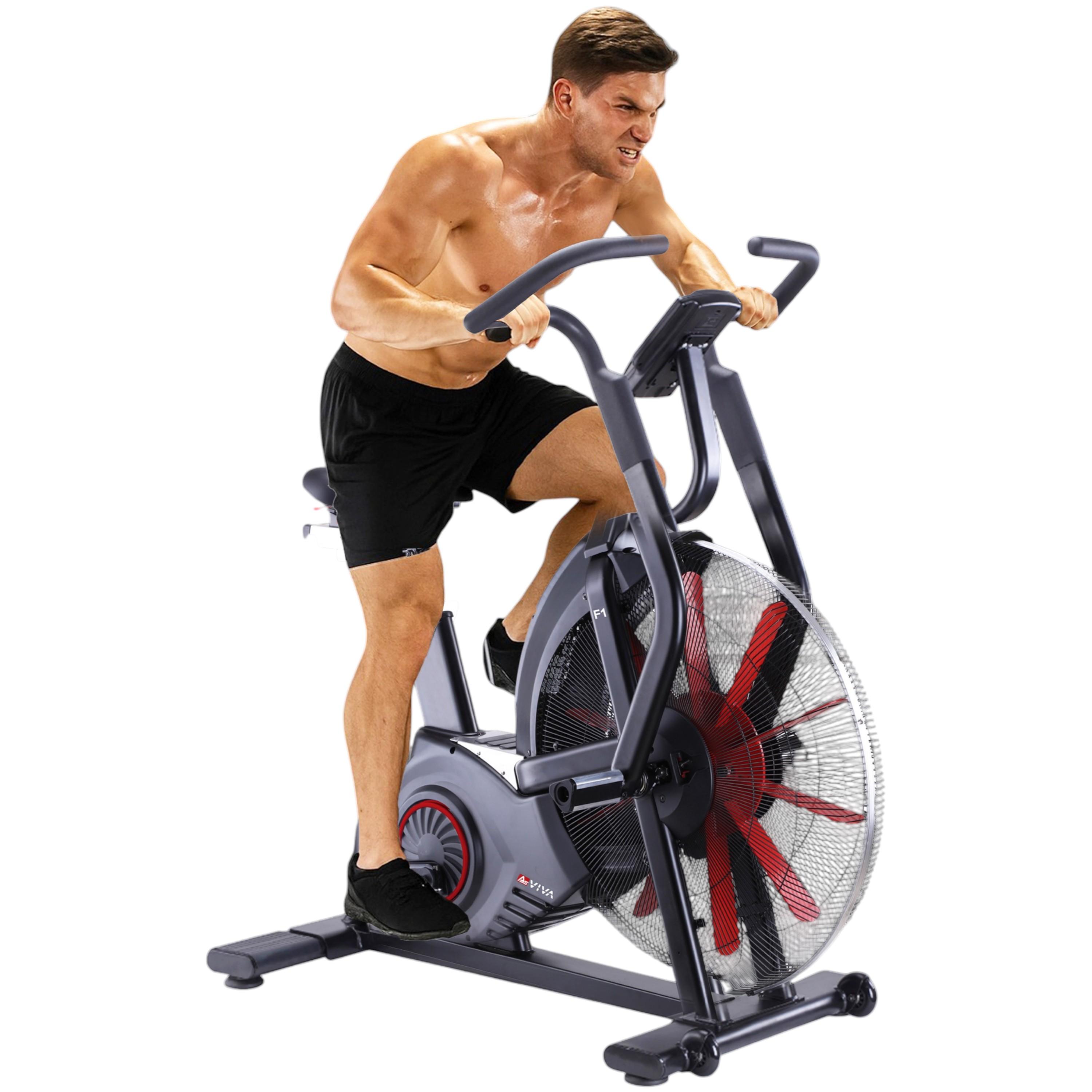 Air Bike AsVIVA F1 Heimtrainer mit Luftwiderstand HIIT Fitnessgerät bis 150kg für Zuhause