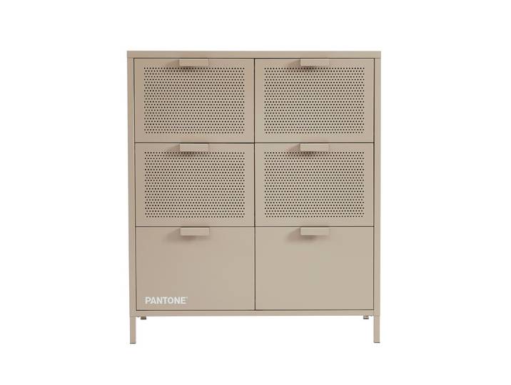 Pantone Commode en acier 6 tirroirs Marron Taupe