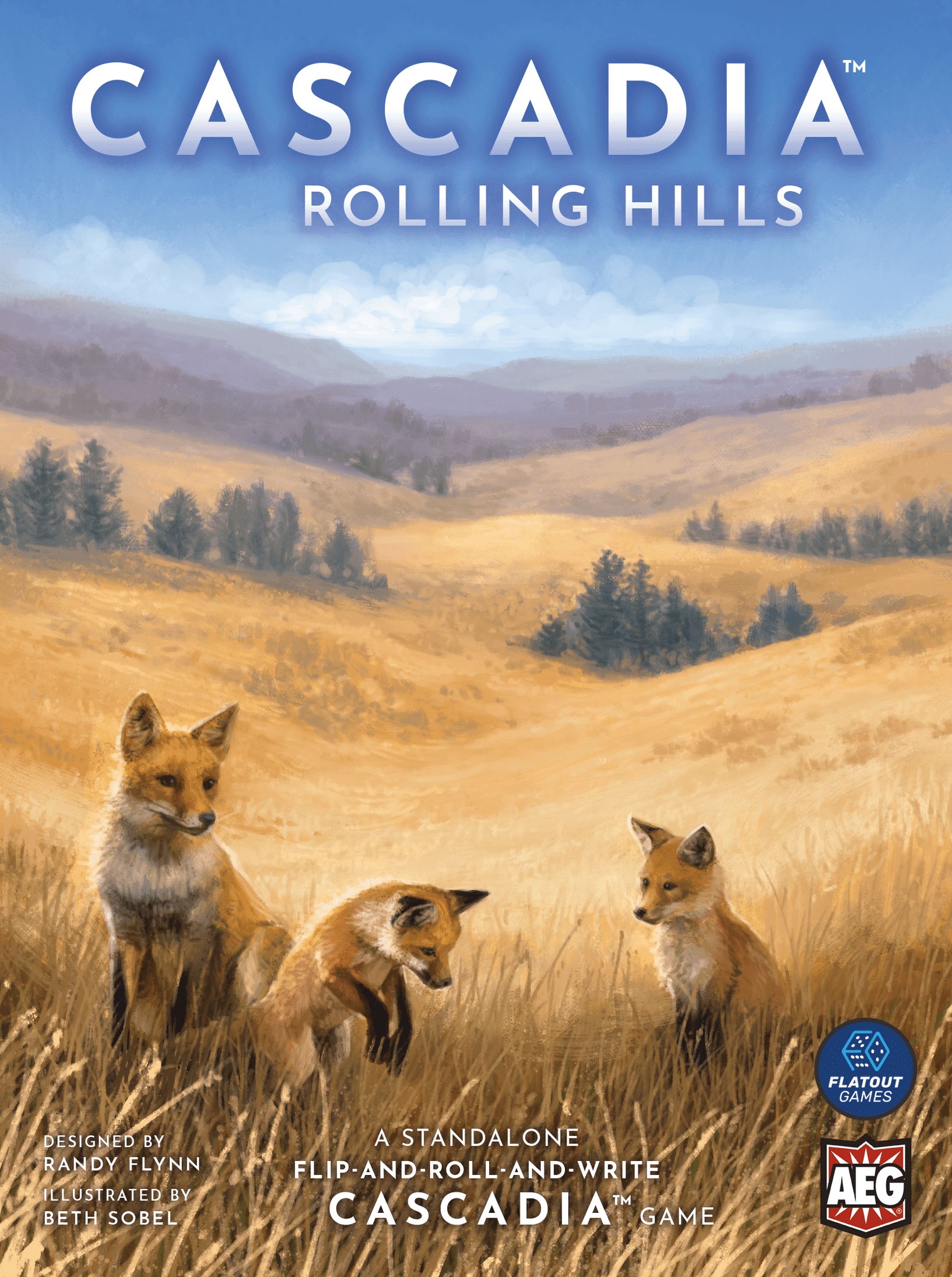 Cascadia: Rolling Hills - Cooperative Board Game, Ages 8+, by Alderac Entertainment Group, Prairie-themed, 8 Maps
