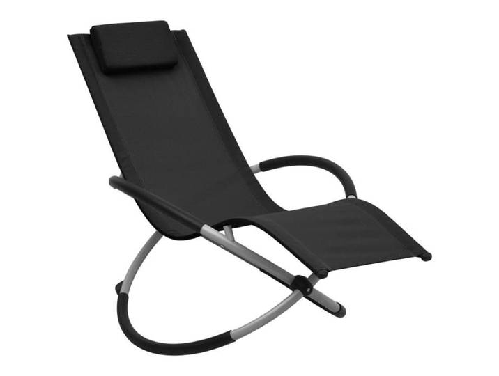 Transat chaise longue bain de soleil lit de jardin terrasse meuble d exterieur pour enfants acier noir