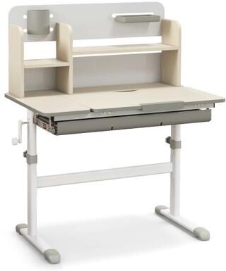 Costway Height Adjustable Kids Study Desk with Tilt Desktop for 3-12 Years Old-Gray