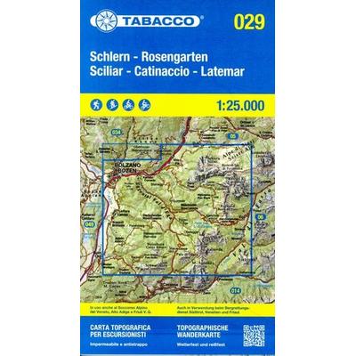 Tabacco Wandern 1 : 25 000 Schlern Rosengarten, Karte von , Tabacco Editrice