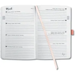 Jolie, Agenda, Agenda Beauty 2026 J6352 1W/2S rose monstera ML A6 (A6, 1 Woche / 2 Seiten)